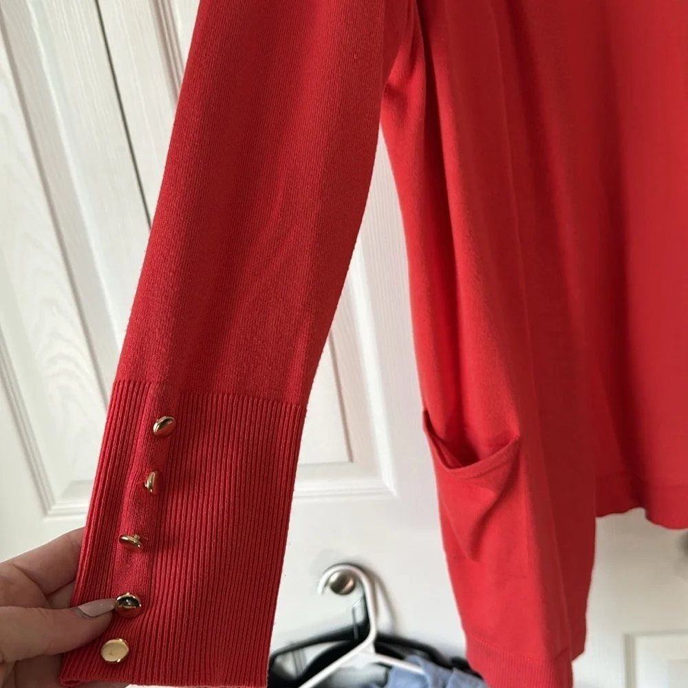M collection Red Open Front Sweater